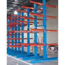 Jracking top selling heavy duty warehouse storage and powder coated double-armed cantilevered shelving system